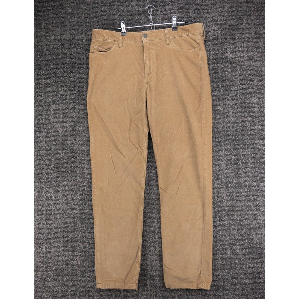 J Crew Pants Mens 34x30 Actual 35x30 Brown Slim Fit Traveler Stretch Corduroy